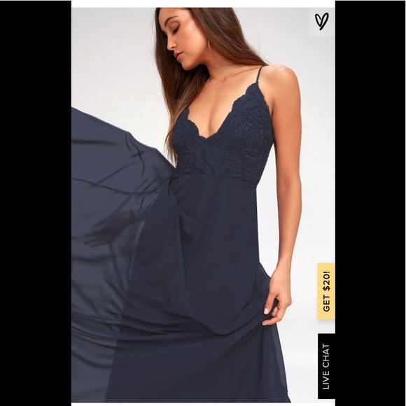 Lulus Dresses & Skirts - Lulu’s Navy Lace Maxi Dress